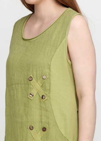 Зеленое кэжуал платье Puro Lino меланжевое