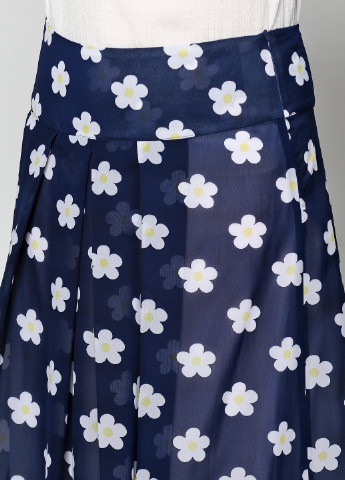 Синяя кэжуал цветочной расцветки юбка Алеся макси