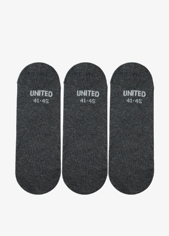 Чёрные носки (3 пары) UNITED4 однотонные (329059711)