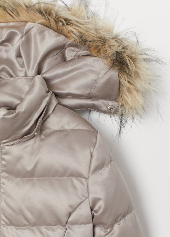 Светло-бежевая зимняя куртка пуховая H&M