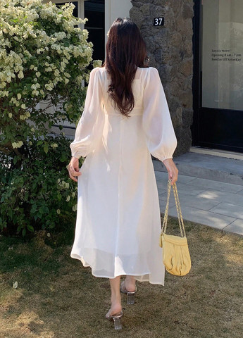 Кремовое праздничный платье в стиле ампир SHEIN однотонное