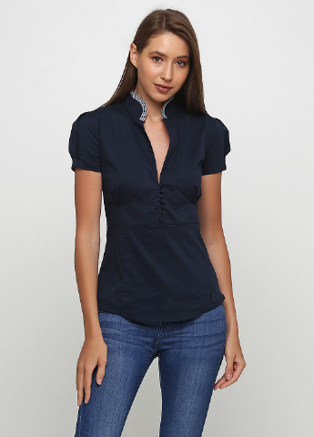 Тёмно-синяя блуза Tuwe