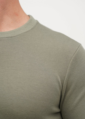 Оливковый cвитшот Trend Collection однотонный без декора (305300817)