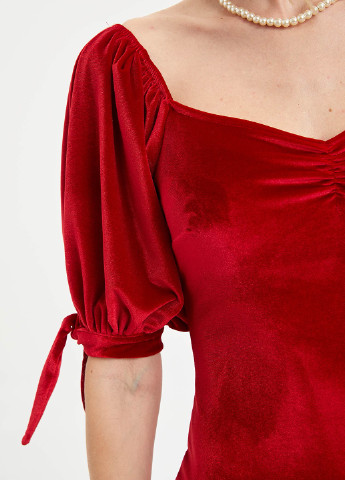 Бордовое кэжуал платье футляр DeFacto