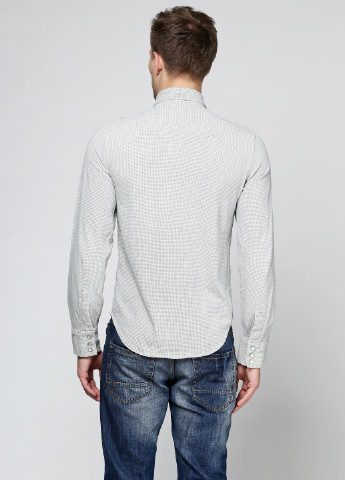 Светло-серая кэжуал рубашка с геометрическим узором Ralph Lauren с длинным рукавом