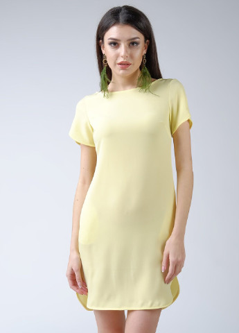 Жовтий кежуал сукня сукня-футболка Pink однотонна