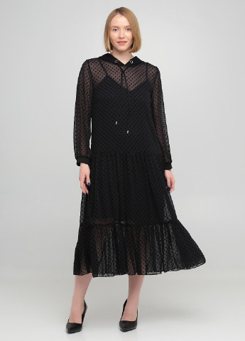 Женское демисезонное Платье клеш Zara в горошек