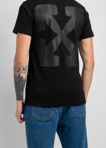 Черная черная футболка с принтом Off-White