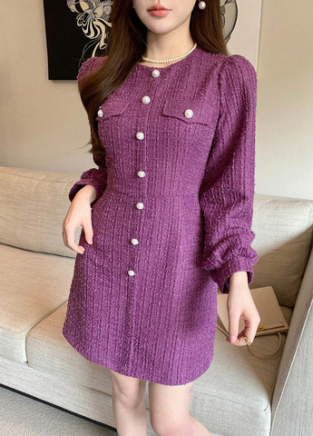 Фиолетовое деловое, кэжуал платье колокол SHEIN меланжевое