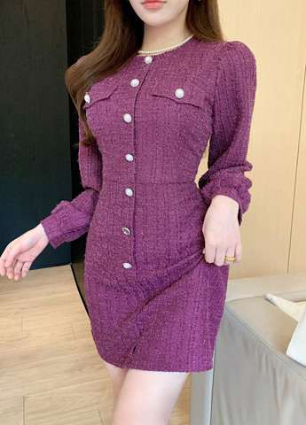 Фиолетовое деловое, кэжуал платье колокол SHEIN меланжевое