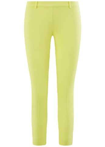 Лимонно-зеленые кэжуал летние прямые брюки Oodji
