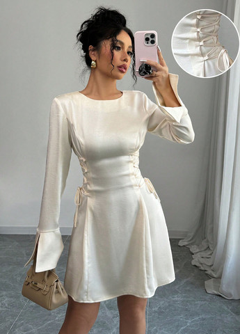 Кремова кежуал сукня SHEIN однотонна