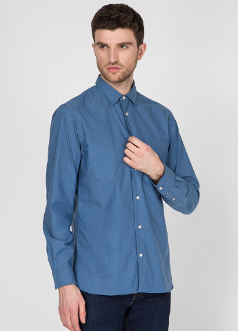Голубой кэжуал рубашка однотонная Tommy Hilfiger