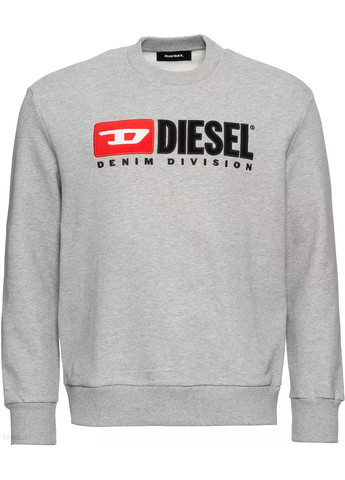 Свитшот Diesel - Прямой крой логотип серый кэжуал трикотаж, хлопок - (257299604)