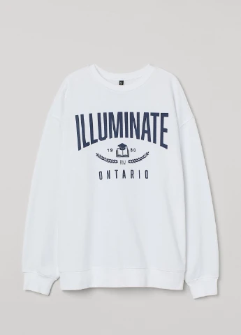 Белый свитшот H&M рисунок (252628924)