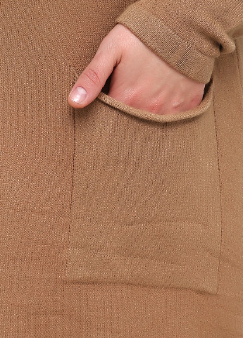 Светло-коричневое кэжуал платье платье-свитер Hostar однотонное