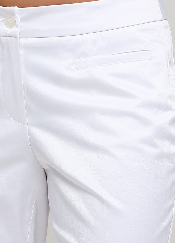 Белые кэжуал демисезонные прямые брюки Ashley Brooke