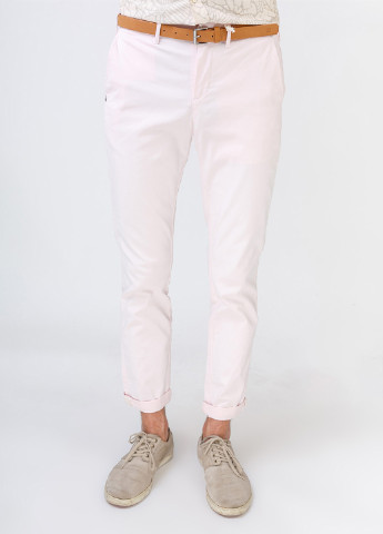 Светло-розовые кэжуал демисезонные зауженные брюки Scotch&Soda
