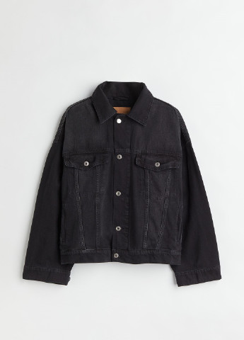 Чорна демісезонна джинсова куртка H&M