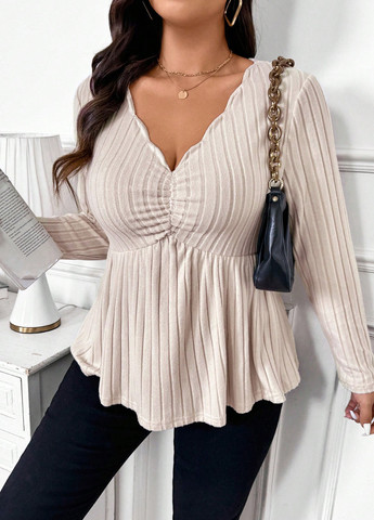 Кремовый демисезонный пуловер пуловер SHEIN