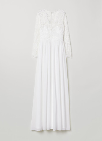 Белое свадебное платье клеш H&M однотонное
