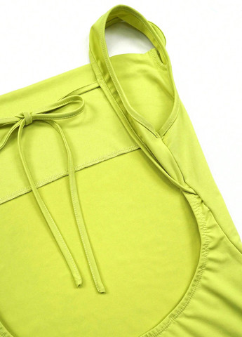 Салатова кежуал сукня з відкритою спиною SHEIN однотонна