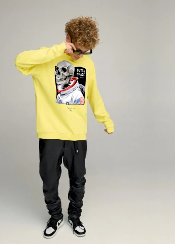 Жовтий світшот чоловічий oversize /no flis/ YAPPI (252259219)