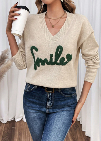 Кремовий демісезонний пуловер SHEIN