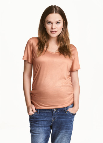 Світло-коричнева літня футболка для вагітних H&M