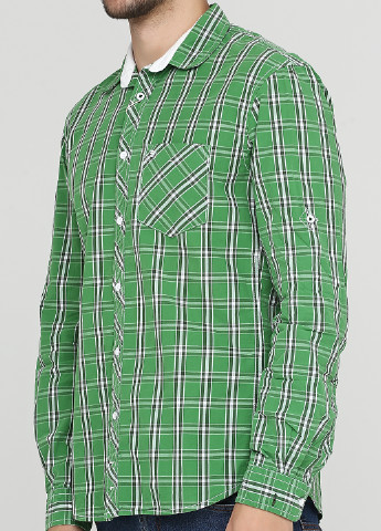 Зеленая кэжуал рубашка в клетку Tom Tailor