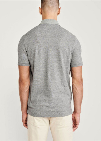 Серая футболка-поло для мужчин Abercrombie & Fitch меланжевая