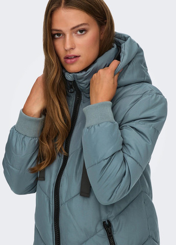 Темно-бирюзовая демисезонная куртка куртка-пальто Only