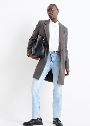 Сіре демісезонне Пальто двобортне C&A