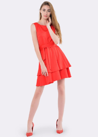 Красное коктейльное платье Cat Orange однотонное