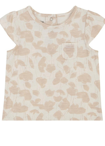 Бежевый летний комплект (боди, футболка, шорты) Calvin Klein