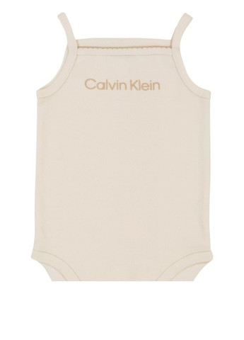 Бежевый летний комплект (боди, футболка, шорты) Calvin Klein