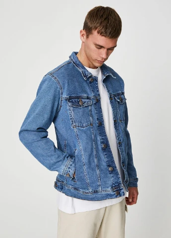 Синя демісезонна куртка Pull & Bear