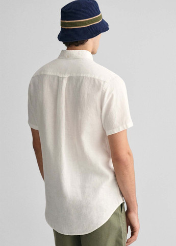 Белая кэжуал рубашка однотонная Gant