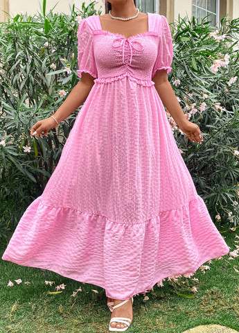 Рожева кежуал сукня а-силует SHEIN однотонна