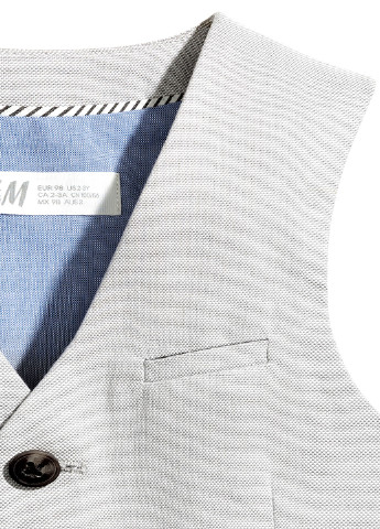 Жилет H&M прямой однотонный светло-серый деловой