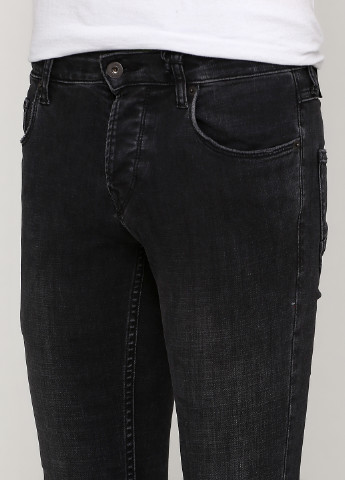 Черные демисезонные слим джинсы Solid