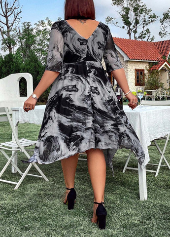 Комбінована кежуал сукня кльош SHEIN тай-дай