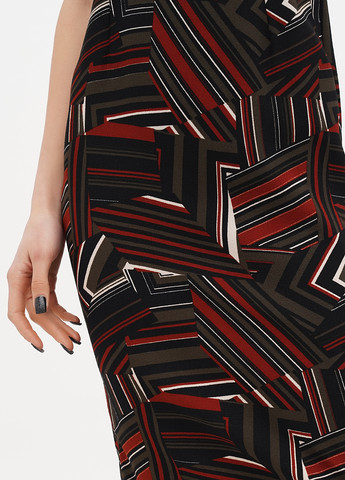 Комбинированное кэжуал платье силуэтная Sassofono с геометрическим узором