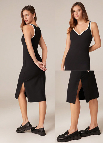 Черное спортивное, кэжуал платье платье-майка SHEIN однотонное