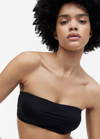 Чёрный топ бюстгальтер H&M без косточек полиамид, микрофибра