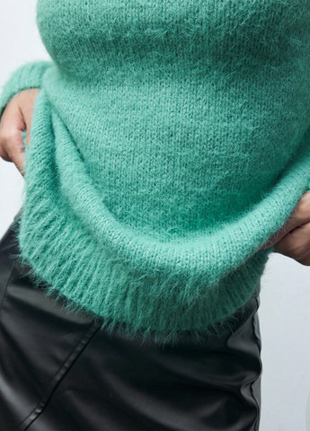 Зеленый зимний свитер SHEIN