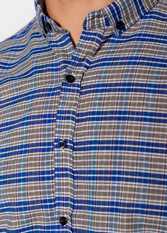 Серо-голубой кэжуал рубашка в клетку Time of Style