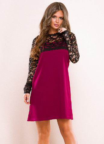 Фиолетовое кэжуал платье Lady Style однотонное