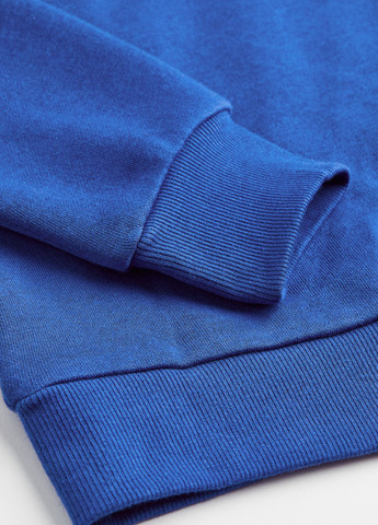 H&M свитшот надпись синий кэжуал хлопок, трикотаж