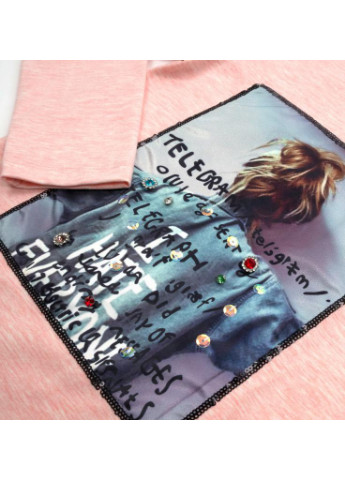 Черный демисезонный костюм десткий "i have everyone" (14088-134g-peach) Breeze